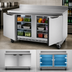 Thumbnail image #3 for Beverage-Air 60-Inch Two-Section Worktop Freezer with Solid Doors and Foamed-In-Place Backsplash