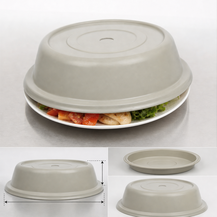 Product image #4 for Cambro Versa Camcover Round Fiberglass Plate Cover, 9-13/16 Inch Inside Diameter, No Vent Hole, Antique Parchment