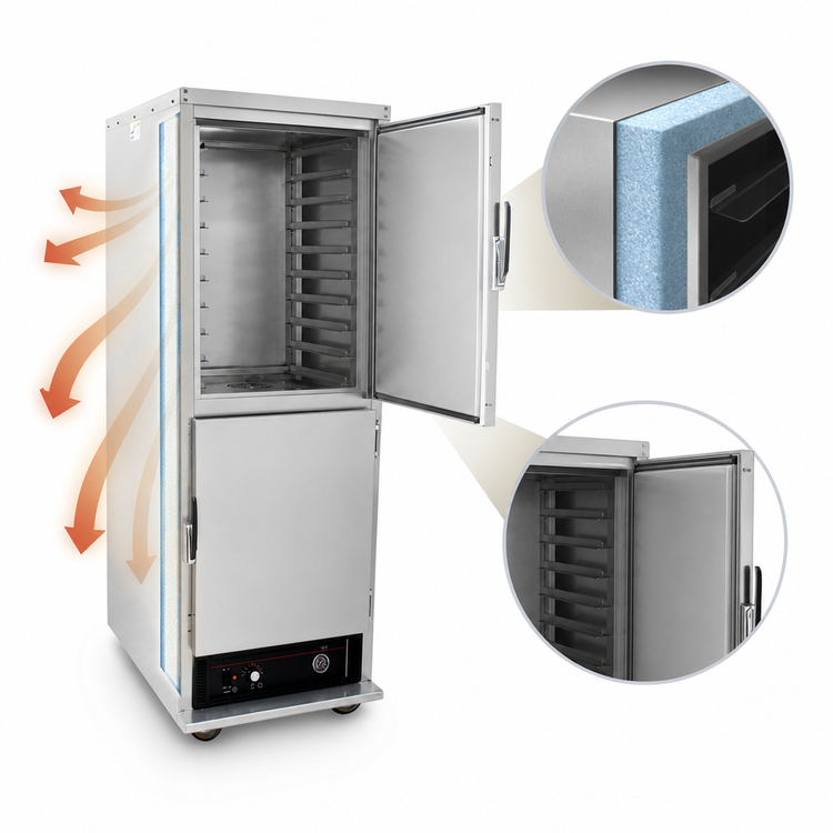 Product image #3 for Cres Cor Mobile Heated Cabinet, 1-Compartment, 11 Full-Size Pan Capacity, Bottom-Mount Heater, Dutch Doors
