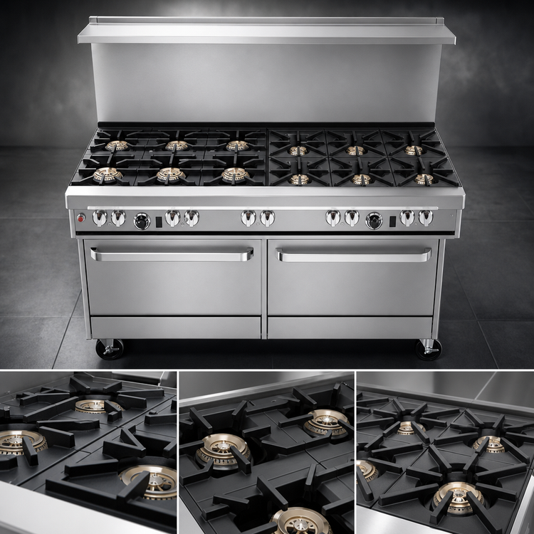Product image #3 for Southbend Ultimate 60-Inch Gas Restaurant Range with 9 Burners, Standard Oven, and Cabinet Base