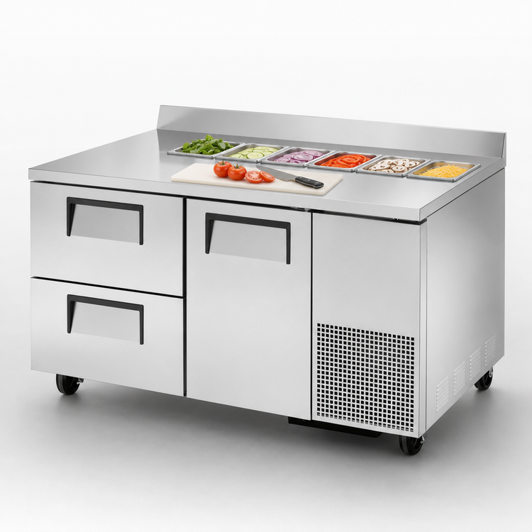 Product image #3 for True 60-1/4 Inch Deep Worktop Refrigerator with 1 Door and 2 Drawers