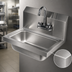 Thumbnail image #3 for Serv-Ware Wall-Mounted Stainless Steel Hand Sink with Faucet and Backsplash