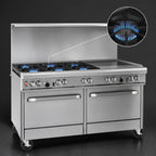 Thumbnail image #3 for Southbend (Middleby) Ultimate 4603AA-3T 60-Inch Gas Range with 4 Open Burners, 36-Inch Thermostatic Griddle, and 2 Convection Ovens