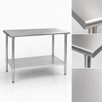 Thumbnail image #3 for Eagle Group BlendPort® BPT-2472EB 72 x 24-Inch 16-Gauge 300 Series Stainless Steel Work Table with Galvanized Undershelf
