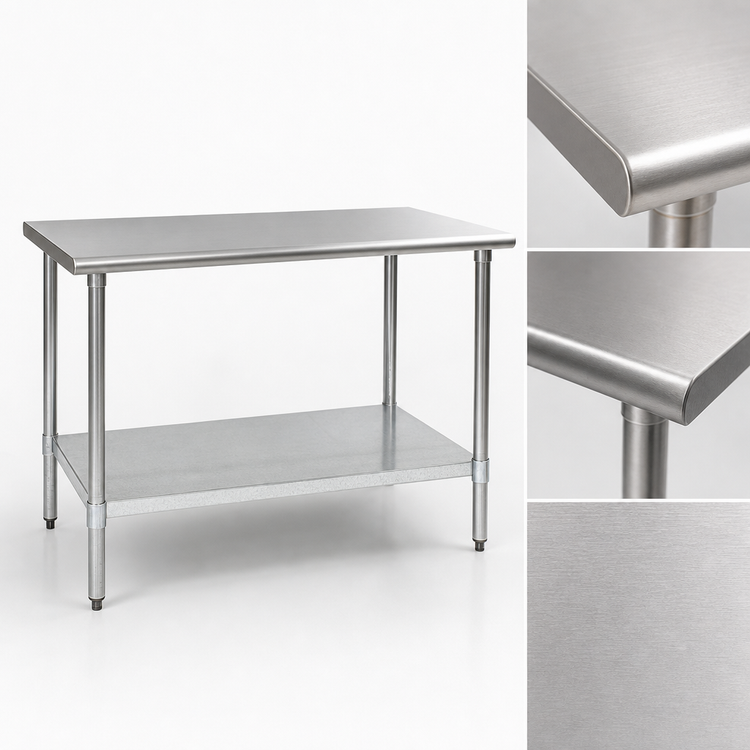 Product image #3 for Eagle Group BlendPort Deluxe Series 72-Inch x 24-Inch 16-Gauge Stainless Steel Top Work Table with Galvanized Undershelf