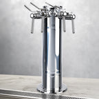 Thumbnail image #3 for Micro Matic USA Finnesse DS-144-PSS-W Countertop Air-Cooled Single-Column Wine Font with 4 Polished 304 Stainless Steel Side-Pull Faucets