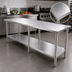 Thumbnail image #3 for Eagle Group Budget Series 144-Inch x 30-Inch 430 Stainless Steel Work Table with Adjustable Undershelf