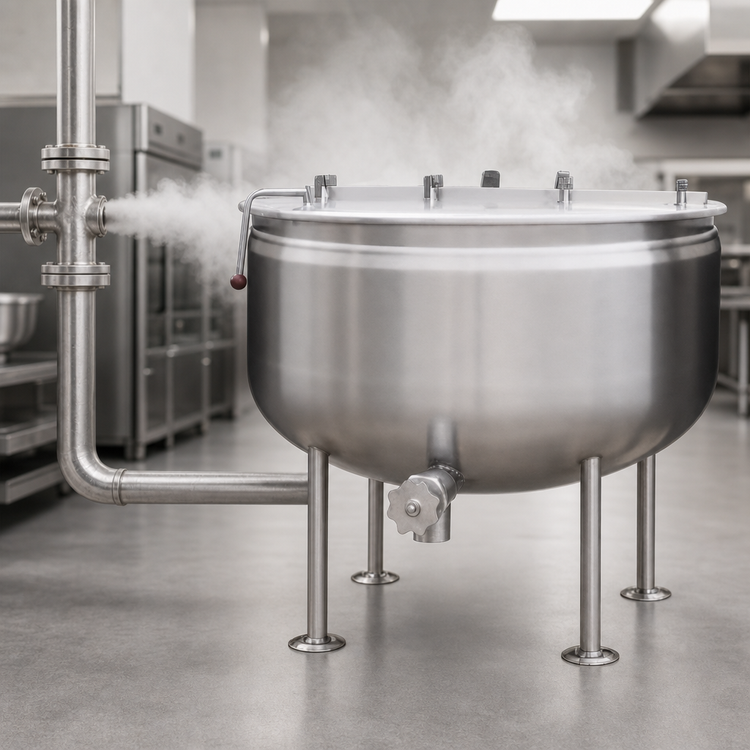 Product image #3 for Southbend Steam Direct Steam Full Jacket 80 Gallon Stationary Kettle with Quad Legs and 2-Inch Draw-Off