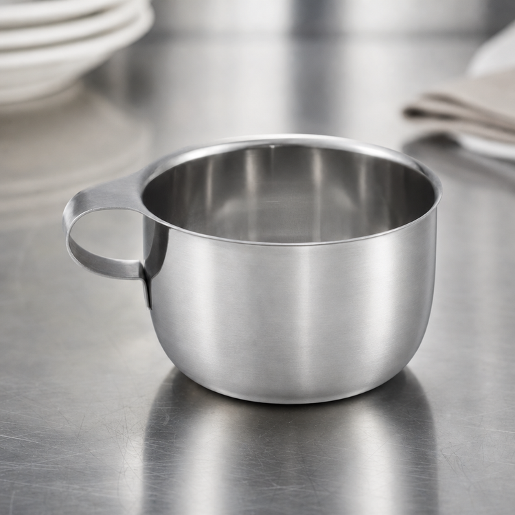 Product image #3 for Vollrath 9 oz Stainless Steel Drinking or Soup Cup with Integral Handle