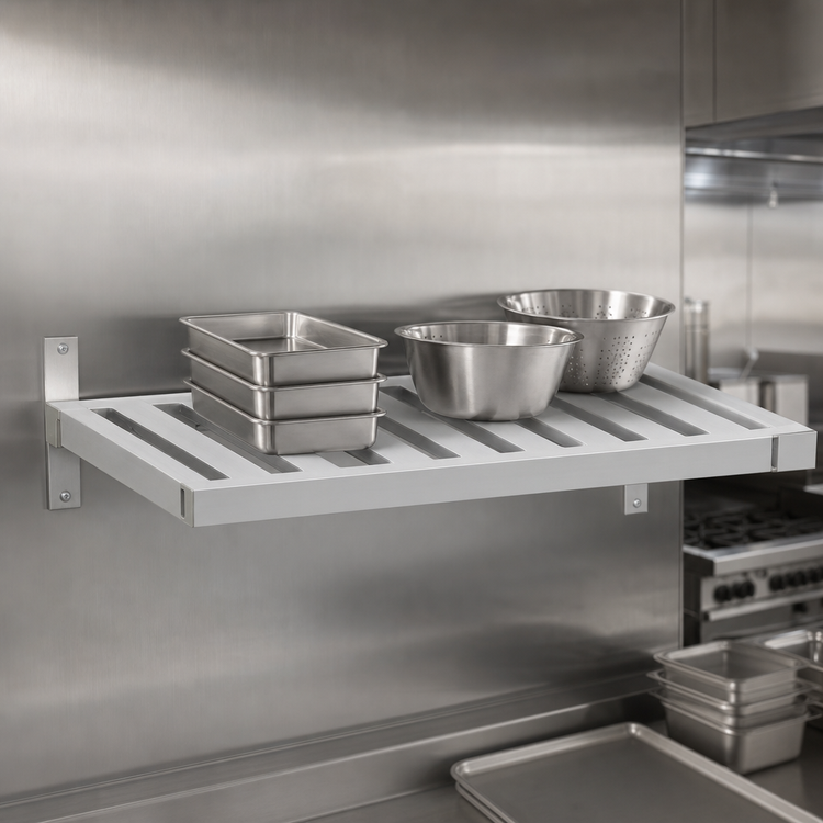 Product image #4 for New Age Adjust-A-Shelf T-Bar Wall-Mounted Aluminum Shelf, 30"W x 18"D, 1500 Lb. Capacity