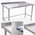 Thumbnail image #3 for Klinger's Trading 84-Inch Stainless Steel Open Base Work Table with 2-Inch Rear Up-Turn