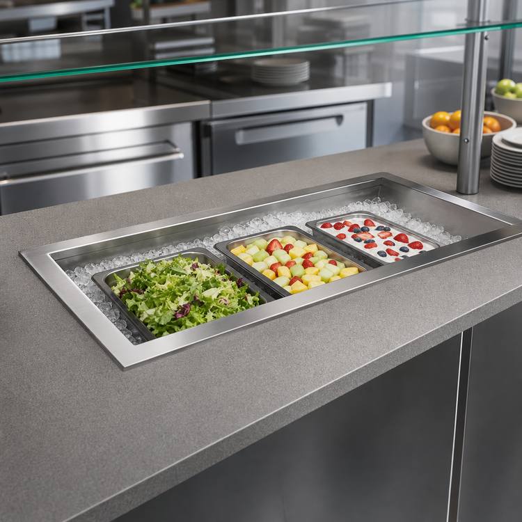 Product image #3 for Delfield Drop-In Ice Cooled Cold Pan, 18 x 26 Inch, 1-12 x 20 Pan Capacity