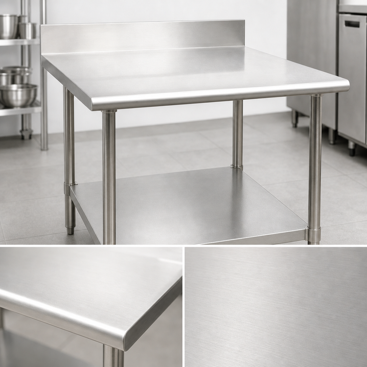 Product image #3 for Eagle Group BlendPort® KL Series 60-Inch x 30-Inch Stainless Steel Work Table with 4-1/2-Inch Backsplash and Galvanized Undershelf