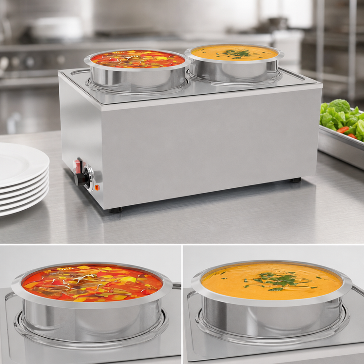Product image #3 for KoolMore 2-Pot Countertop Electric Food Warmer, 16 Qt. Capacity