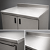Thumbnail image #3 for Advance Tabco Enclosed Work Table with Cabinet Base, 96 x 36 Inch, 14 Gauge 304 Stainless Steel Top, 5-Inch Backsplash