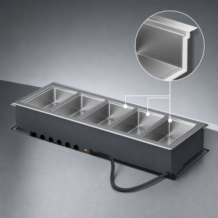Product image #3 for Vollrath 6-Well Drop-In Electric Hot Food Well for (6) Full-Size Pans, Wet Operation