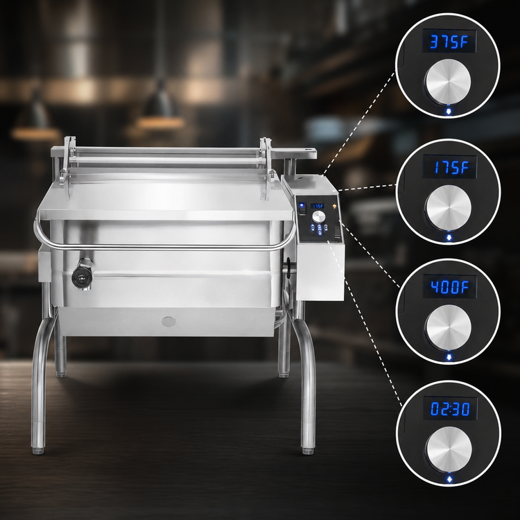 Product image #3 for Groen BPP-40GA 40-Gallon Gas Power Tilt Braising Pan with Advanced Digital Controls