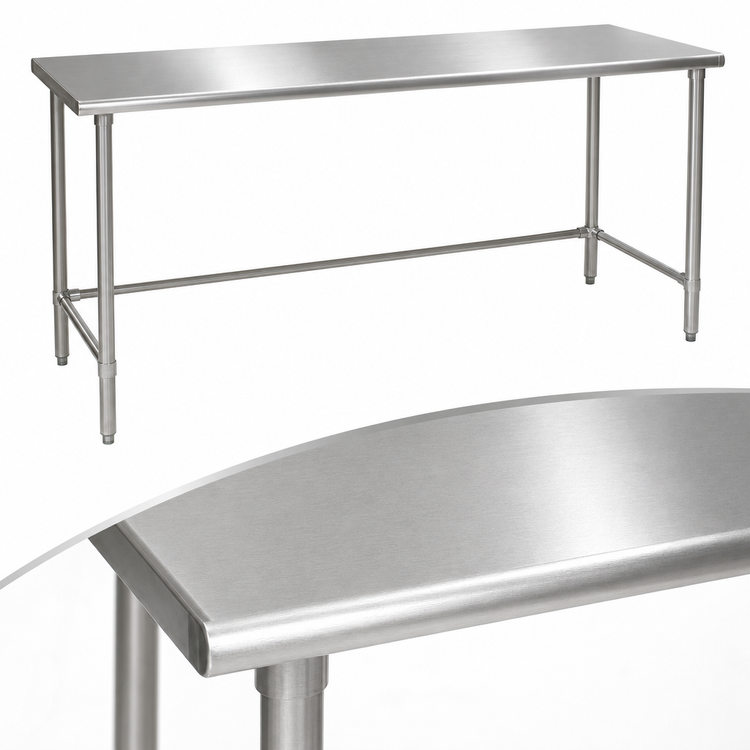 Product image #3 for Eagle BlendPort Deluxe Series Stainless Steel Flat Top Work Table with Open Tubular Base, 84 x 30 Inches