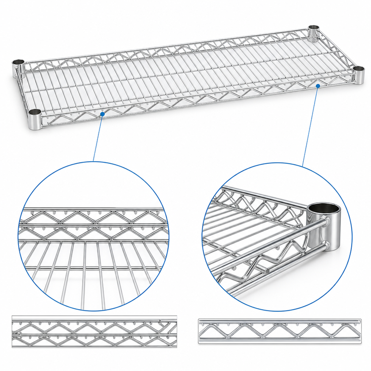 Product image #3 for QuadTruss 72"W x 36"D Stainless Steel Wire Shelf, 600 lb. Capacity