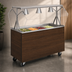 Thumbnail image #3 for Vollrath 2-Series Affordable Portable 4-Pan Non-Refrigerated Cold Food Station with Lights, Buffet Breath Guard, Open Storage Base, Walnut Woodgrain