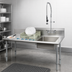Thumbnail image #3 for BK Resources 48-Inch Straight Soiled Dish Table with Pre-Rinse Sink and Faucet, Right-to-Left, Stainless Steel Legs