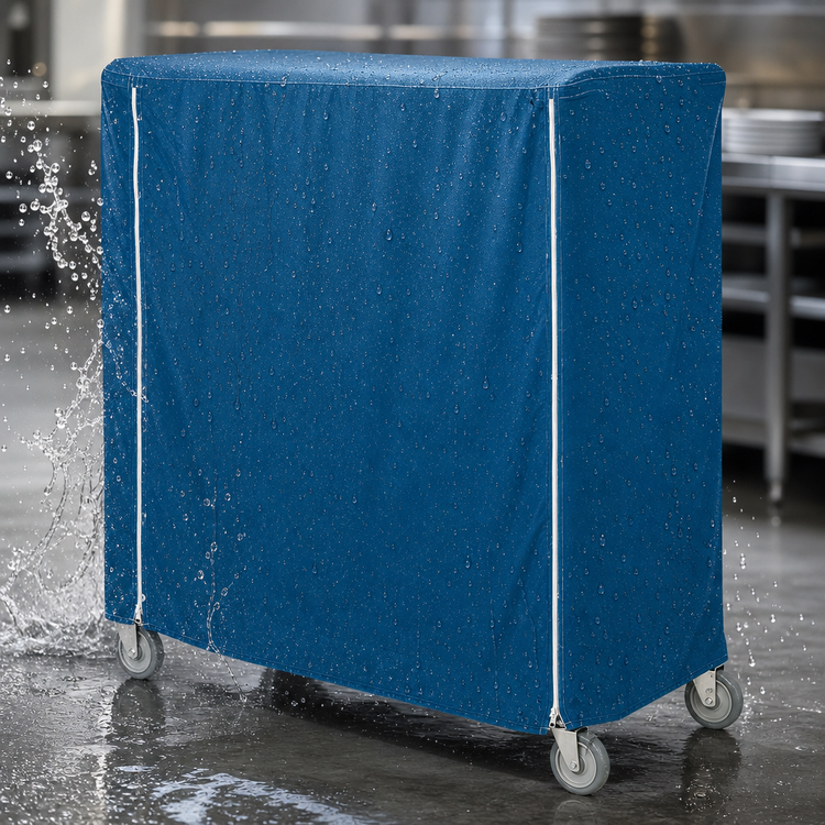Product image #3 for Metro Waterproof Banquet Cart Cover, 36"W x 18"D x 62"H, Mariner Blue