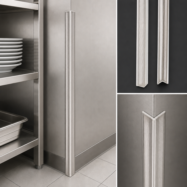 Product image #3 for Eagle Group Stainless Steel Inside Corner Guard with Adhesive Tape Backing, 2 Inch x 2 Inch x 60 Inch