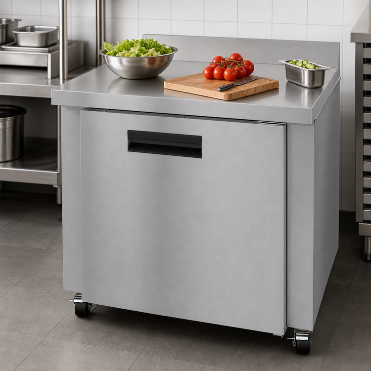 Product image #3 for Hoshizaki Steelheart 36-Inch One-Section Reach-In Worktop Refrigerator, 9.9 Cu. Ft., Solid Door, Rear-Mounted Self-Contained