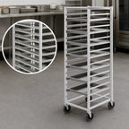 Thumbnail image #3 for Channel Manufacturing ETPR-3E3 Mobile End-Load Steam Table Pan Rack, Aluminum, 9-Slide, 12 x 20 Pans, 36-Inch High