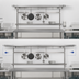 Thumbnail image #3 for Advance Tabco Adjustable Table-Mounted Stainless Steel Commercial Pot Rack, 120 Inch Wide, with 9 Plated Hooks