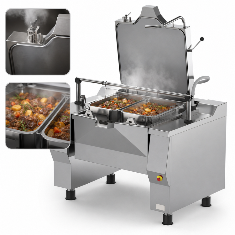 Product image #3 for Betterpan UDBRE038ACV1 38 Gallon Electric Tilting Skillet Pressure Braising Pan