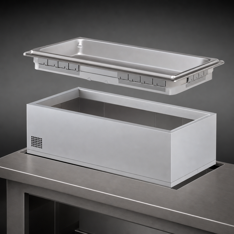 Product image #3 for Hatco Drop-In 4/3-Size Rectangular Heated Well, Non-Insulated, High Watt, Infinite Control, No Drain