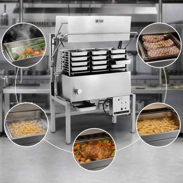 Product image #3 for Skittle SKG5-9 Multi-Function Gas Cooker with Tilt Kettle