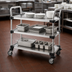 Thumbnail image #3 for Metro Super Erecta MW205 3-Shelf Solid Stainless Steel Utility Bus Cart