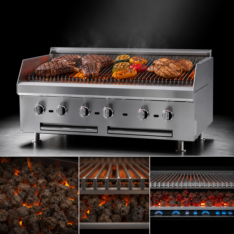 Product image #3 for Southbend HDCL-60 60-Inch Countertop Gas Charbroiler with Lava Rock Briquettes