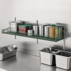 Thumbnail image #3 for Metro SmartWall GS1448K3 Wall-Mounted Grid Shelf, 48"W x 14"D, Retaining Edge, Green Epoxy Finish with Microban