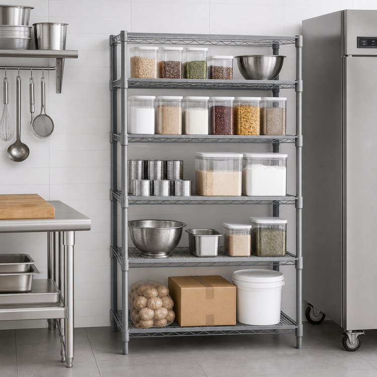 Product image #3 for Eagle Valu-Master 5-Tier Add-On Wire Shelving Unit, 36"W x 24"D x 86"H, Pewter Gray Epoxy Finish