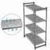Thumbnail image #3 for Cambro Camshelving Basics Plus 4-Tier Stationary Polymer Shelving Starter Unit, 21 x 48 x 84 Inches, Vented, Brushed Graphite