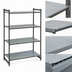 Thumbnail image #3 for Cambro Camshelving Basics Plus 48-Inch x 18-Inch x 72-Inch Solid 4-Tier Stationary Starter Shelving Unit, Brushed Graphite