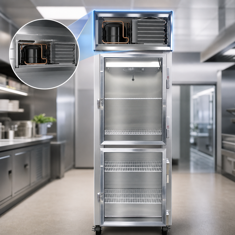 Product image #3 for Continental Refrigerator 1FSNGDHD 1-Section Shallow Depth Display Reach-In Freezer with Half Hinged Glass Doors