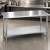 Thumbnail image #3 for Duke 108-Inch Stainless Steel Work Table with Galvanized Undershelf, 36-Inch Deep, Without Backsplash