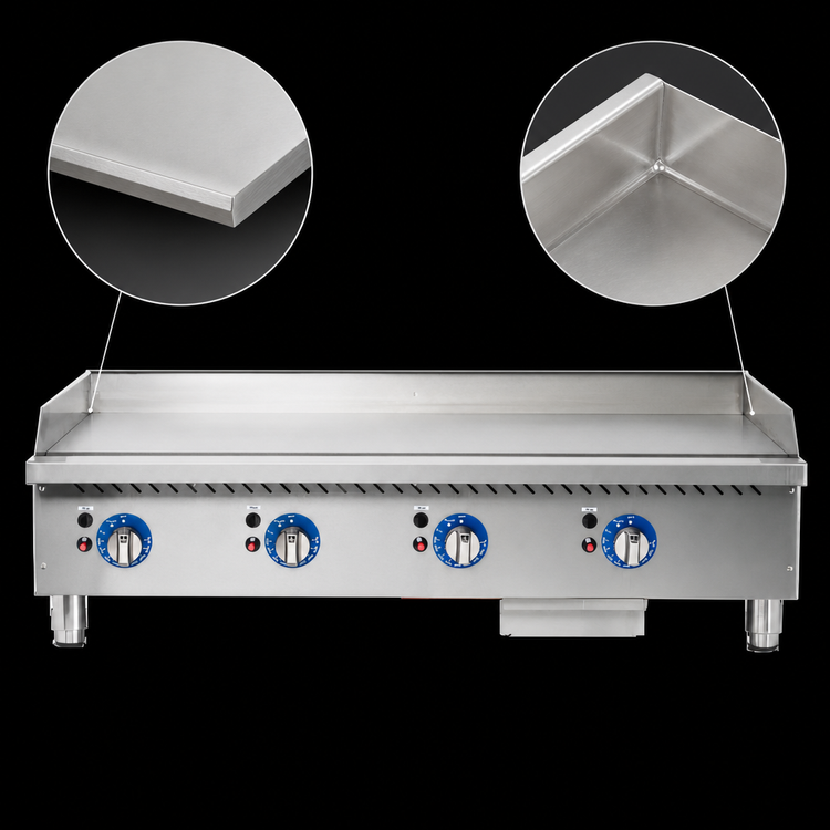 Product image #3 for Globe 48-Inch Countertop Gas Griddle with Thermostatic Controls