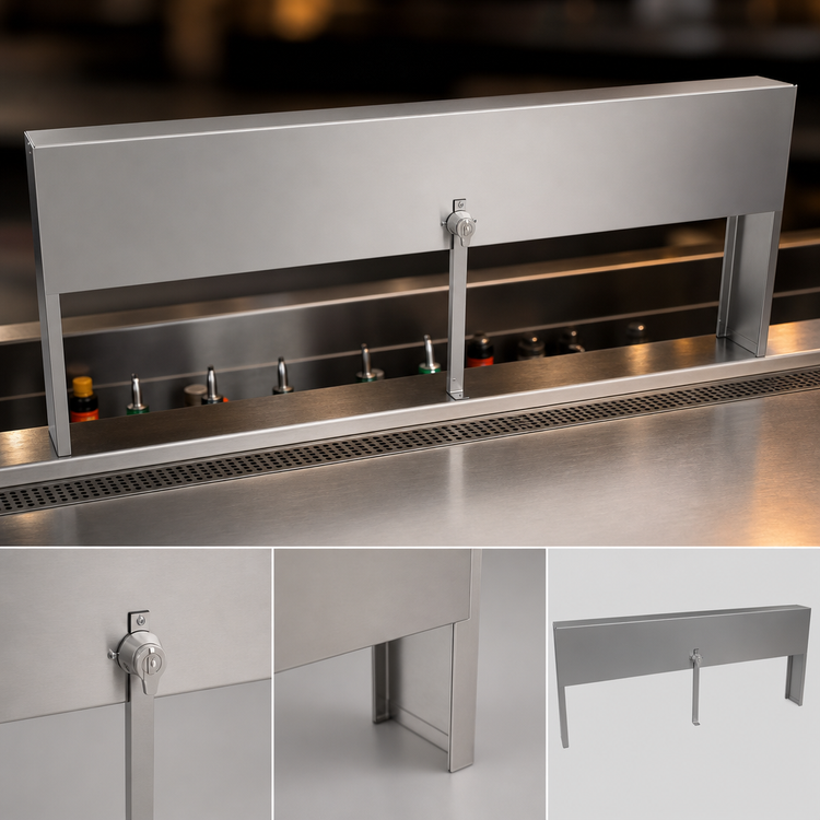 Product image #3 for Glastender 32-Inch Single Speed Rail Locking Cover, Stainless Steel