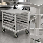 Thumbnail image #3 for DoughXpress TXC-3 Stainless Steel Tortilla Press Storage Cart with 4 Casters and 6 Storage Racks