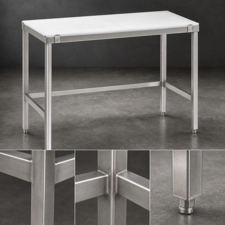 Product image #3 for Channel Manufacturing 48 x 24 Inch Poly Top Work Table with Stainless Steel Base