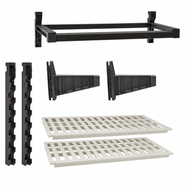 Product image #3 for Cambro Camshelving Elevation 18-Inch Deep x 24-Inch Wide Wall-Mounted Vented Shelf Kit, Brushed Graphite