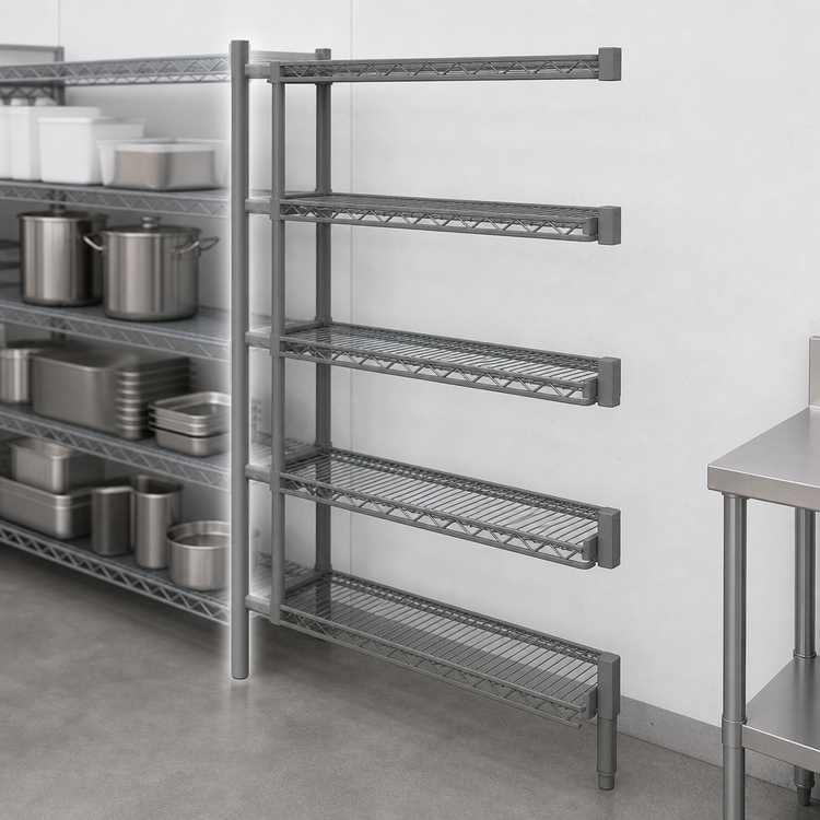 Product image #3 for Eagle Group Valu-Master 5-Tier Add-On Wire Shelving Unit, 36 x 18 x 74 Inches, Pewter Gray Epoxy Finish