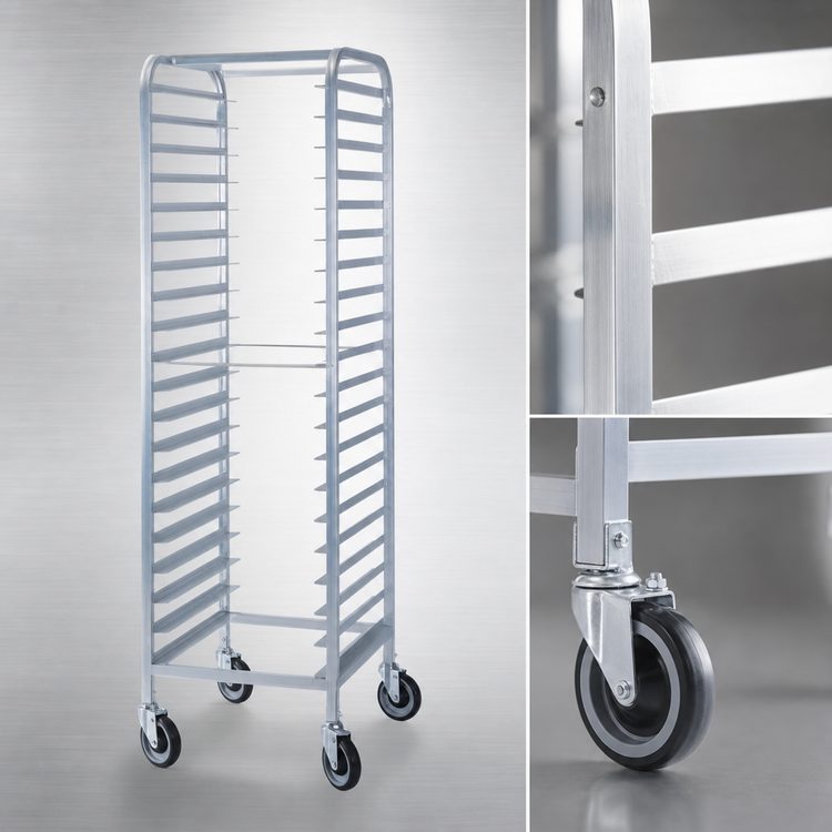 Product image #3 for Dinex Econoline Aluminum End-Loading Pan Rack for 12 Full-Size 18 x 26 Trays