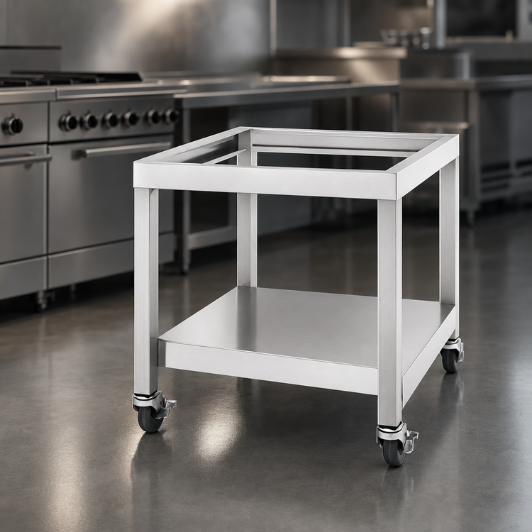 Product image #3 for Designer Series Stainless Steel Equipment Stand with Open Base and Undershelf, 30 Inch W x 25 Inch H