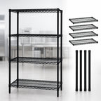 Thumbnail image #3 for Quantum WR54-1460BK 60"W x 14"D x 54"H 4-Shelf Wire Shelving Starter Unit, Stationary, Black Epoxy Finish